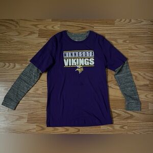 Minnesota Vikings Youth XL Long Sleeve Shirt NFL Team Apparel Purple